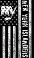 New York Islanders Black And White American Flag logo decal sticker
