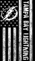 Tampa Bay Lightning Black And White American Flag logo Sticker Heat Transfer