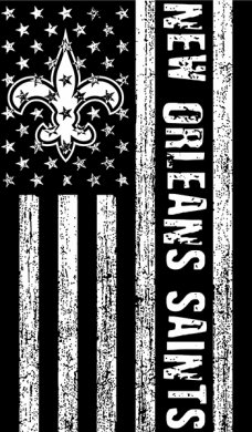 New Orleans Saints Black And White American Flag logo decal sticker