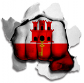 Fist Gibraltar Flag Logo Sticker Heat Transfer