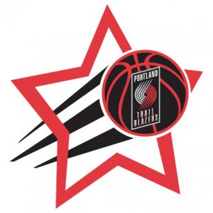 Portland Trail Blazers Basketball Goal Star logo Sticker Heat Transfer