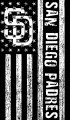 San Diego Padres Black And White American Flag logo Sticker Heat Transfer