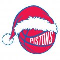 Detroit Pistons Basketball Christmas hat logo decal sticker