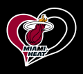 Miami Heat Heart Logo Sticker Heat Transfer