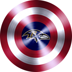 Captain American Shield With Baltimore Ravens Logo decal sticker