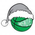 Minnesota Timberwolves Basketball Christmas hat logo Sticker Heat Transfer