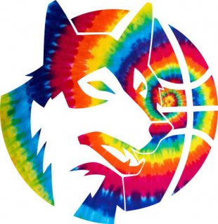 Minnesota Timberwolves rainbow spiral tie-dye logo decal sticker