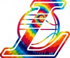 Los Angeles Lakers rainbow spiral tie-dye logo decal sticker