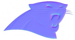 Carolina Panthers Colorful Embossed Logo Sticker Heat Transfer