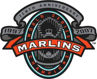 Miami Marlins 2007 Anniversary Logo Sticker Heat Transfer