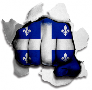Fist Quebec Flag Logo Sticker Heat Transfer