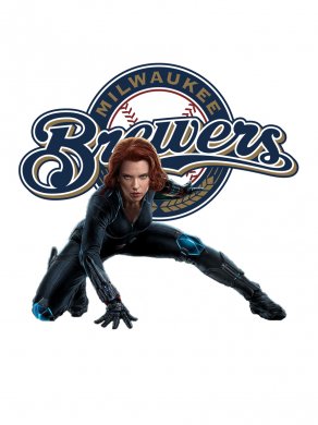 Milwaukee Brewers Black Widow Logo Sticker Heat Transfer