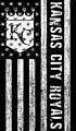 Kansas City Royals Black And White American Flag logo decal sticker