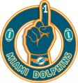 Number One Hand Miami Dolphins logo Sticker Heat Transfer