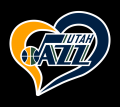 Utah Jazz Heart Logo Sticker Heat Transfer