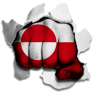 Fist Greenland Flag Logo Sticker Heat Transfer