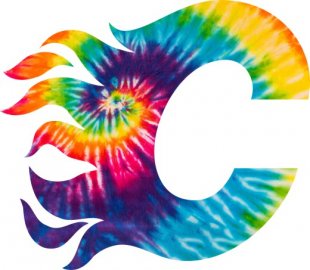 Calgary Flames rainbow spiral tie-dye logo Sticker Heat Transfer