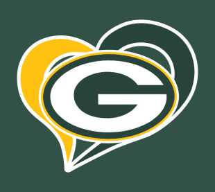 Green Bay Packers Heart Logo Sticker Heat Transfer