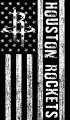 Houston Rockets Black And White American Flag logo Sticker Heat Transfer