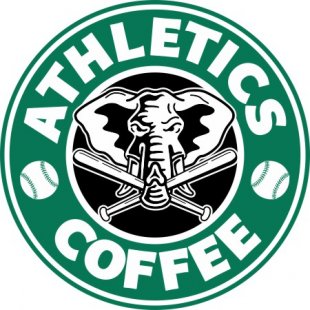 Oakland Athletics Starbucks Coffee Logo Sticker Heat Transfer