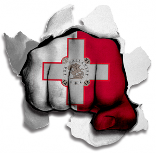 Fist Malta Flag Logo Sticker Heat Transfer