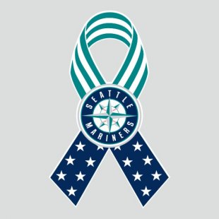 Seattle Mariners Ribbon American Flag logo Sticker Heat Transfer