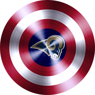 Captain American Shield With Los Angeles Rams Logo decal sticker