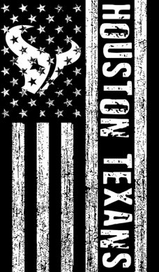 Houston Texans Black And White American Flag logo Sticker Heat Transfer