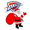 Oklahoma City Thunder Santa Claus Logo Sticker Heat Transfer