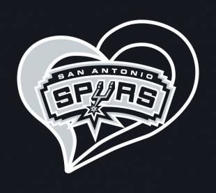 San Antonio Spurs Heart Logo Sticker Heat Transfer