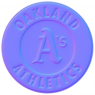 Oakland Athletics Colorful Embossed Logo Sticker Heat Transfer