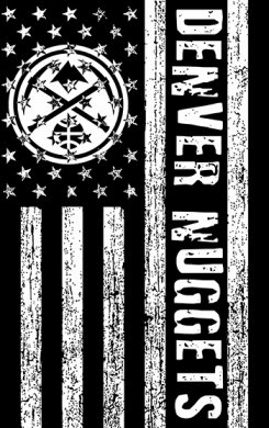 Denver Nuggets Black And White American Flag logo decal sticker