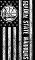 Golden State Warriors Black And White American Flag logo Sticker Heat Transfer