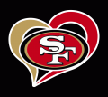 San Francisco 49ers Heart Logo Sticker Heat Transfer