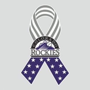 Colorado Rockies Ribbon American Flag logo decal sticker