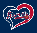 Atlanta Braves Heart Logo Sticker Heat Transfer