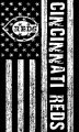 Cincinnati Reds Black And White American Flag logo Sticker Heat Transfer