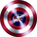 Captain American Shield With Columbus Blue Jackets Logo decal sticker