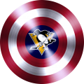 Captain American Shield With Pittsburgh Penguins Logo decal sticker