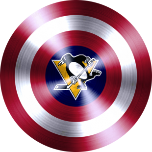 Captain American Shield With Pittsburgh Penguins Logo decal sticker