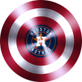 Captain American Shield With Houston Astros Logo Sticker Heat Transfer
