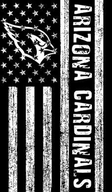 Arizona Cardinals Black And White American Flag logo Sticker Heat Transfer