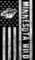 Minnesota Wild Black And White American Flag logo Sticker Heat Transfer