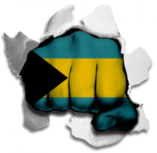 Fist The Bahamas Flag Logo decal sticker