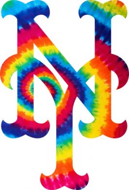 New York Mets rainbow spiral tie-dye logo decal sticker