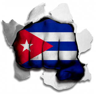 Fist Cuba Flag Logo Sticker Heat Transfer