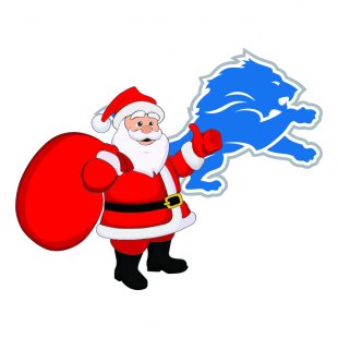 Detroit Lions Santa Claus Logo Sticker Heat Transfer