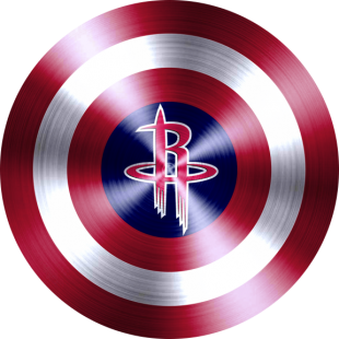 Captain American Shield With Houston Rockets Logo Sticker Heat Transfer