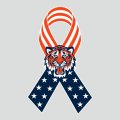 Detroit Tigers Ribbon American Flag logo Sticker Heat Transfer