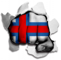 Fist Faroe Islands Flag Logo Sticker Heat Transfer